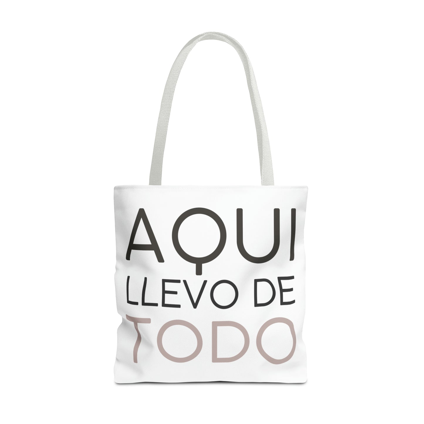 Tote bag en marrón "Aquí llevo de todo"